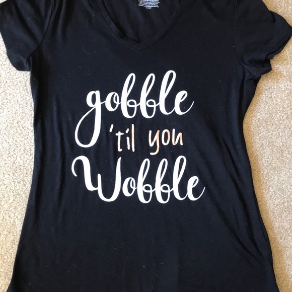 Apt 9 XS Thanksgiving T Shirt Gobble TIL you wobble black - Picture 2 of 4